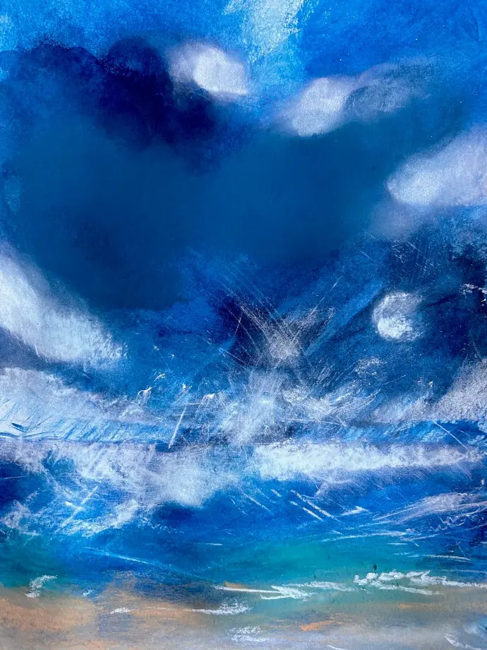 Tempesta oggi - Pastel - 30x40 - Passepartout-framed UNIKAT Sonja Kalmanfi - Galerie Cilento