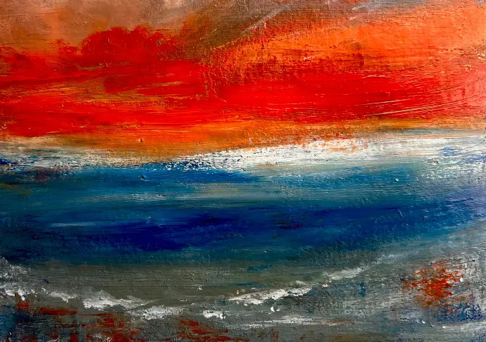 Serie: Mare 2025 - Acrylic on paper - 17x12 cm - Hahnemühle Britannia paper - 300 gr - Passepartouthülle 18x13 -Unikat - small work