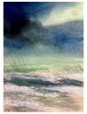 Painting - Pastel chalk mix / Titel: Pioggia - Baia Arena /30x40 / 50x40 / framed / UNIKAT Kalmanfi.Art - Galerie Cilento