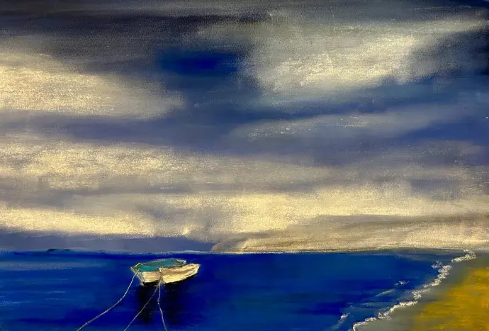 Sogno sul mare - Pastel, 70x50 Arte in cornice Agropoli UNIKAT Sonja Kalmanfi, Galerie Cilento
