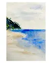 Tranquillo - Spiaggia Baia Arena - Watercolour on Sketch paper - 21x30 Passepartout UNIKAT Kalmanfi.Art - Galerie Cilento