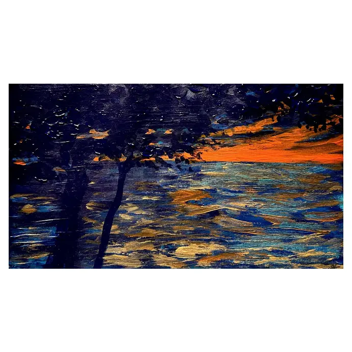 Notte d'estate - Acrylic on paper - Passepartout 40x30 /30x18 - UNIKAT Kalmanfi.Art - Galerie Cilento