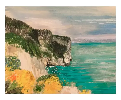 Capo Palinuro - Pastel - 40x30 - Passepartout - UNIKAT 12/2023 Sonja Kalmanfi - Galerie Cilento