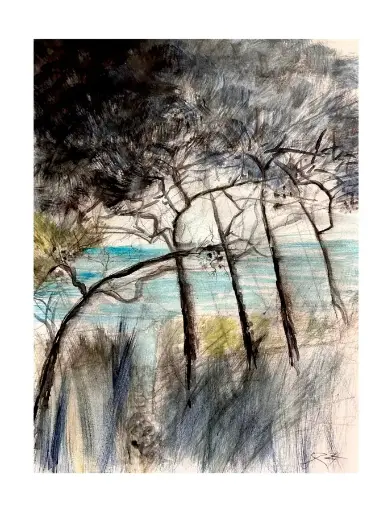 Questo pomeriggio - Watercolour - 30x40 - Passepartout - UNIKAT Sonja Kalmanfi - Galerie Cilento