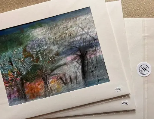 Giardino - Watercolour/30x21 - Passepartouthülle 30x24 - Unikat - Kalmanfi.Art - small work
