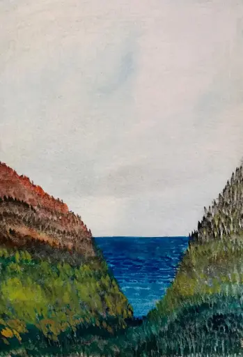 Watercolour - Serie: Quiet landscape - Vasca da mare (Rodio) - 12x17 cm - Hahnemühle Britannia paper - 300 gr - Passepartouthülle 18x24 - Unikat - small work