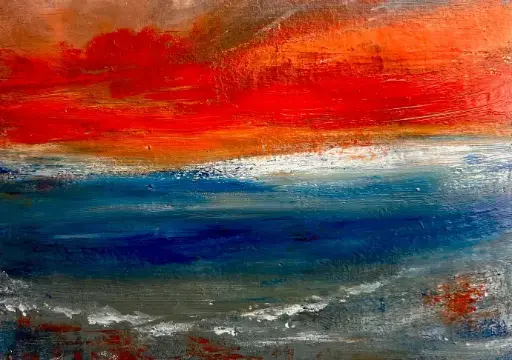 Serie: Mare 2025 - Acrylic on paper - 17x12 cm - Hahnemühle Britannia paper - 300 gr - Passepartouthülle 18x13 -Unikat - small work