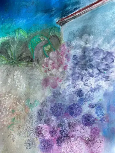 Gemälde - Titel: Die Nähe zum Meer "Vicino al mare" / feine Pastellkreide / gerahmt 21x30 (HALBE) / UNIKAT KalmanfiArt - Galerie Cilento