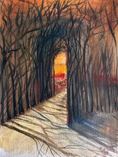 Aquarell - Tramonto - 24x32 / 40x30 / in Passepartouthülle / UNIKAT KalmanfiArt - Galerie Cilento