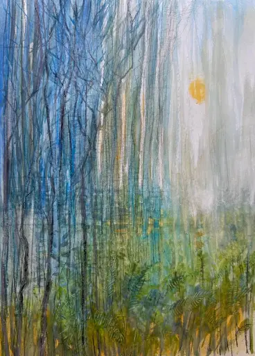 Pastello mix - Una Mattina (Bosco Laurino Cilento) - 21x30 / in Passepartouthülle / UNIKAT KalmanfiArt - Galerie Cilento