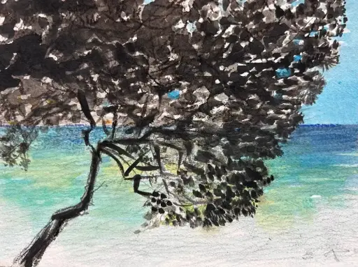 Serie: Mare 2025 - Acrylic on paper - 17x12 cm - Hahnemühle Britannia paper - 300 gr - Passepartouthülle 18x13 -Unikat - small work