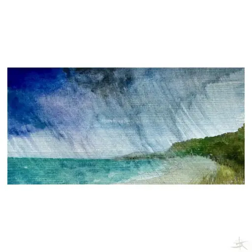 Postcard, Aquarell, 21x10,5, Unikat, Hahnemühle "Burgund" 250g / 2024 "BaiaArena" Case del Conte UNIKAT