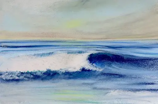 mare - Pastel on paper - 30x21 framed HALBE - UNIKAT Sonja Kalmanfi, Galerie Cilento